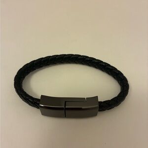 iPhone Charging Wire Black Braided 8” Bracelet Tested Works